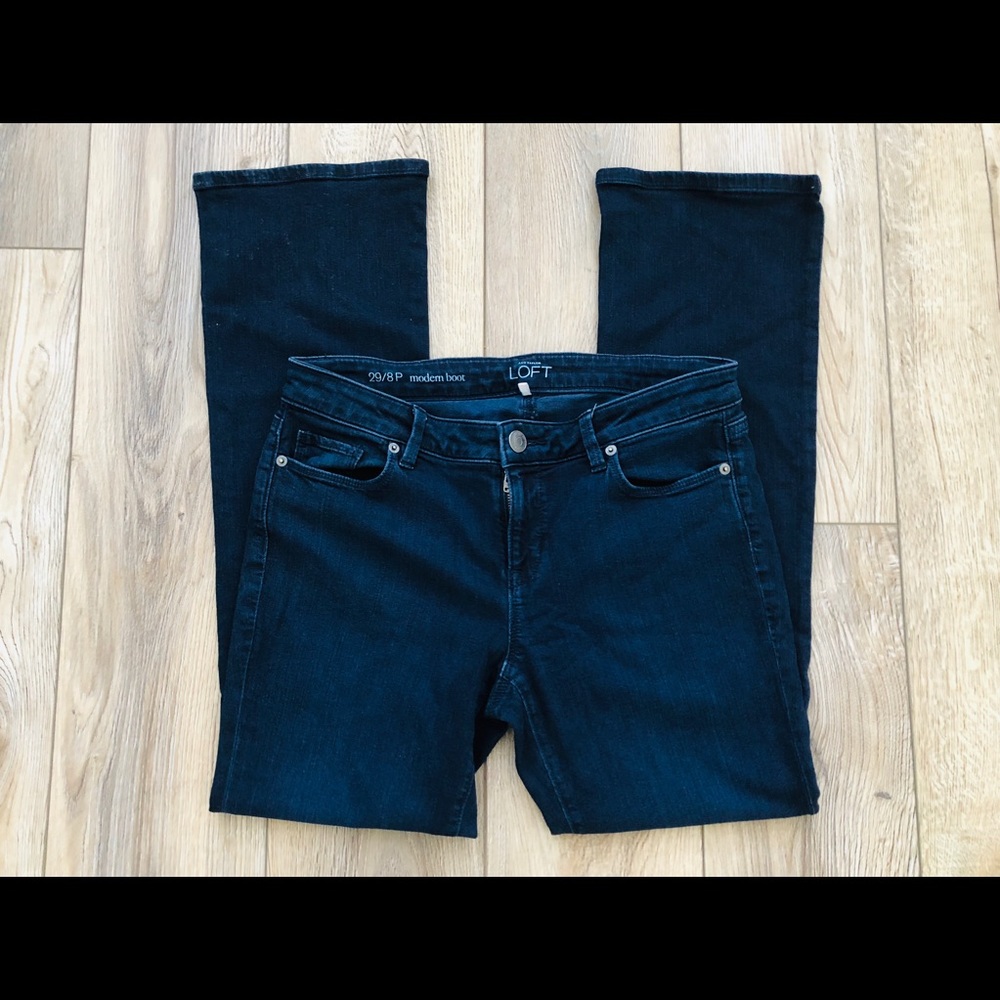 LOFT Dark Wash Modern Boot Jeans 8P
